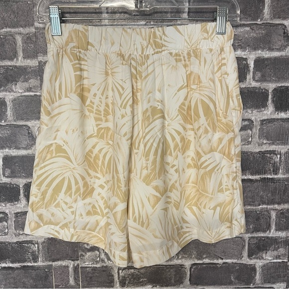 ANINE BING Candice short white tan floral pull on shorts pockets - Picture 9 of 9